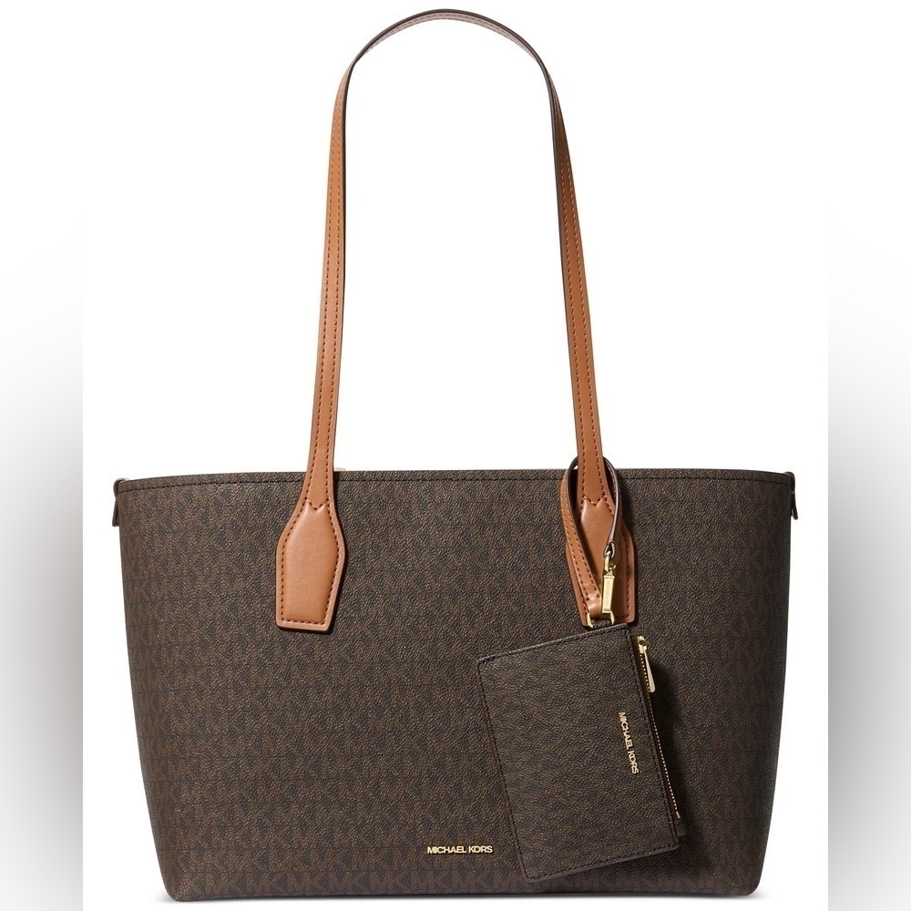 Michael Kors Charlie Logo Tote Brown Acorn Medium NWT - Picture 2 of 16